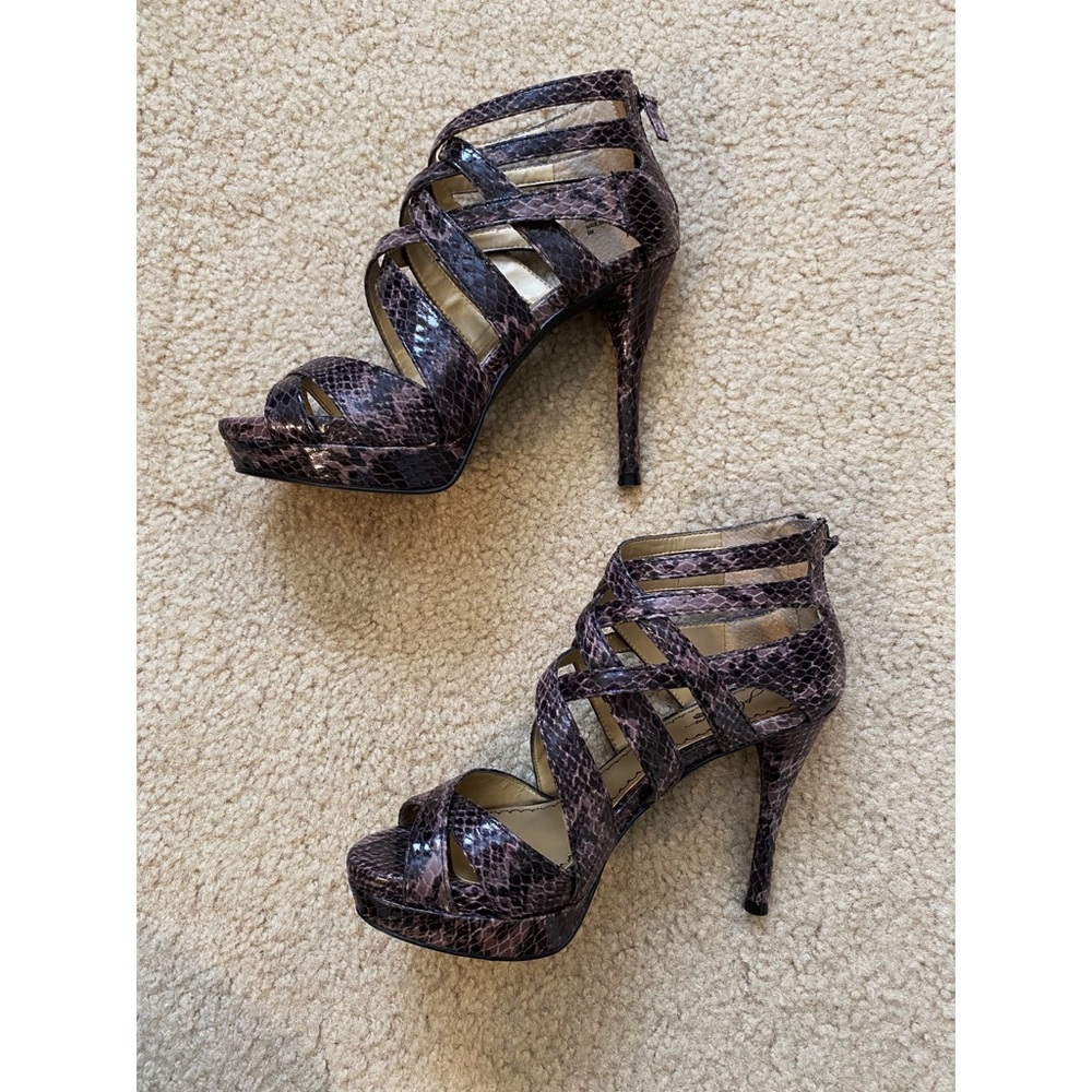 Nordstrom BP Platinum Snakeskin Cut-out Heels, 6M